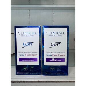 Secret Clinical Strength 72 HR Clear Gel Antiperspirant Clean Lavender 2 Pack‎
